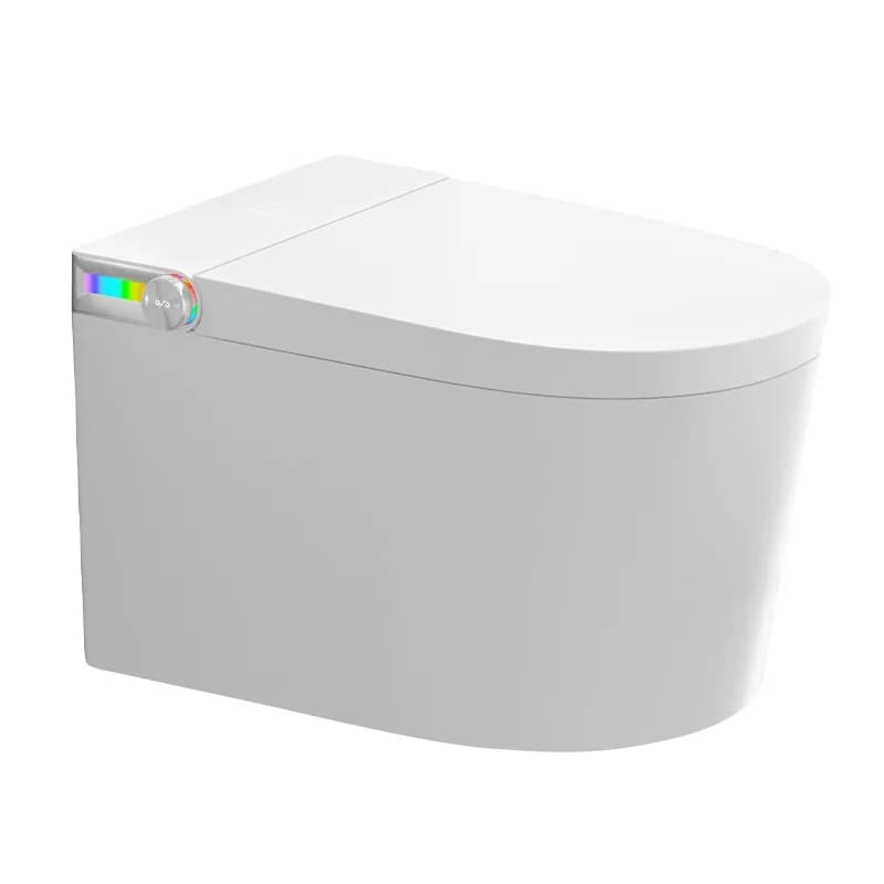 Smart wall toilet with automatic, modern and simple opening, without water pressure limits, for home bathroom with siphon.