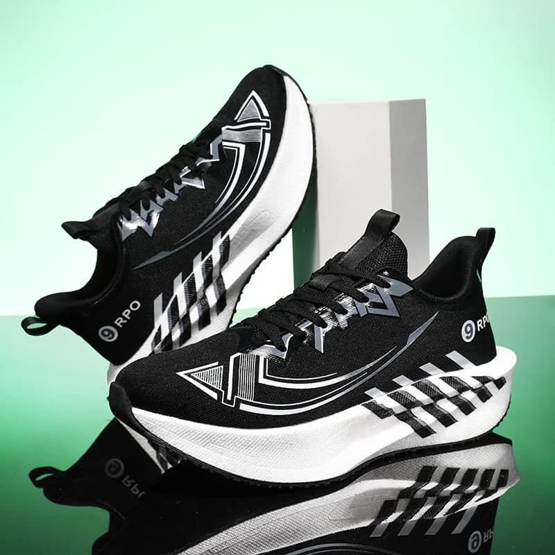 Scarpe da corsa da uomo traspiranti Scarpe sportive da donna antiscivolo leggere Scarpe da ginnastica da uomo morbide da esterno Scarpe da tennis alla moda con lacci
