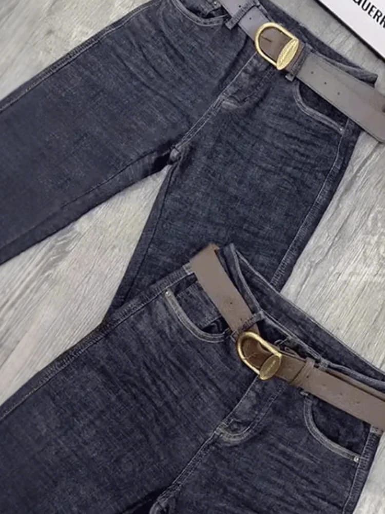 Jeans Elasticizzati a Vita Alta da Donna, Nuovi Modelli Primaverili, Stile Vintage, Modellanti e Contenitivi, Modello Cigarette