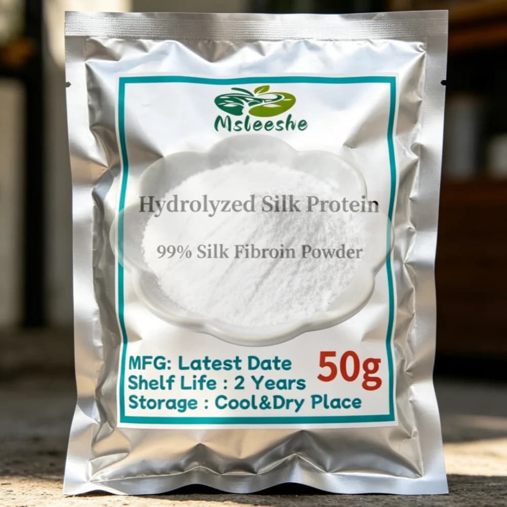 Polvere di proteine della seta idrolizzate, fibroina di seta per idratazione, illuminazione e miglioramento della percezione della pelle
