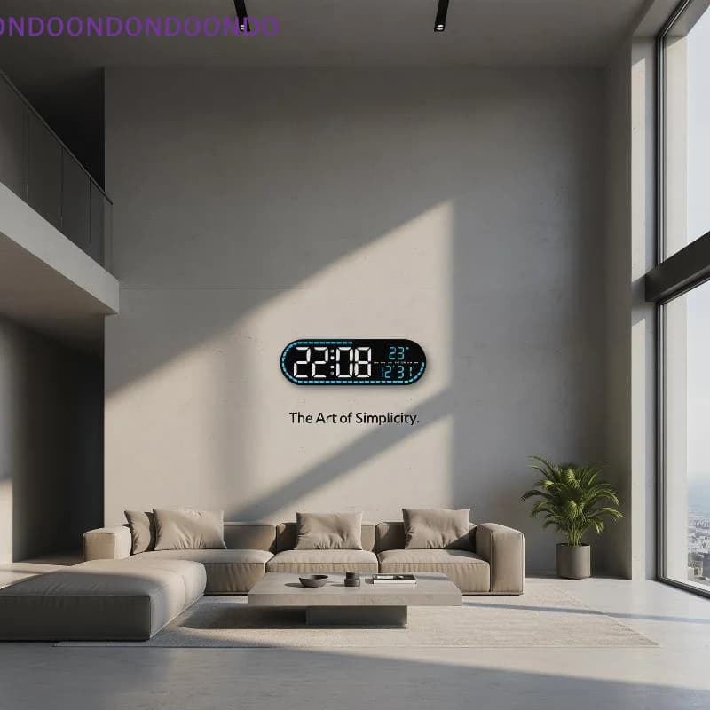 Large LED Digital Wall Clock Snooze Function Dual Alarm Temperature Display for Home Office Heavy Sleepers