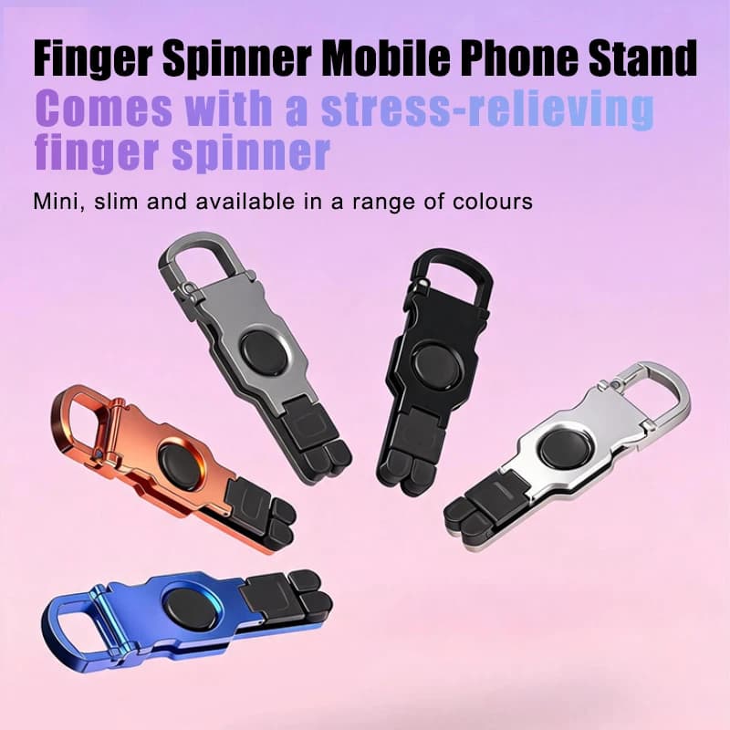 Keychain Phone Stand,Portable Foldable Fidget Spinner Stand Compatible with iPhone 17 16/Samsung Galaxy A17 & Office/Travel/Gym