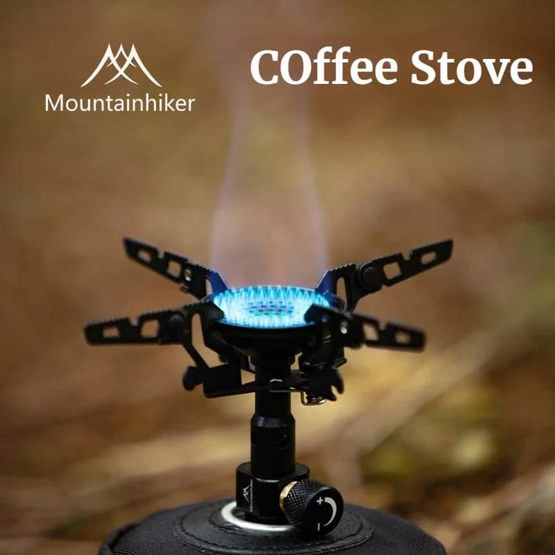 Mountainhiker Fornello a Gas Portatile da Campeggio 3300W ad Alta Potenza, Mini Fornello da Picnic ed Escursionismo, Bruciatore per Cucina, Fornello di Sopravvivenza, Attrezzatura da Esterno