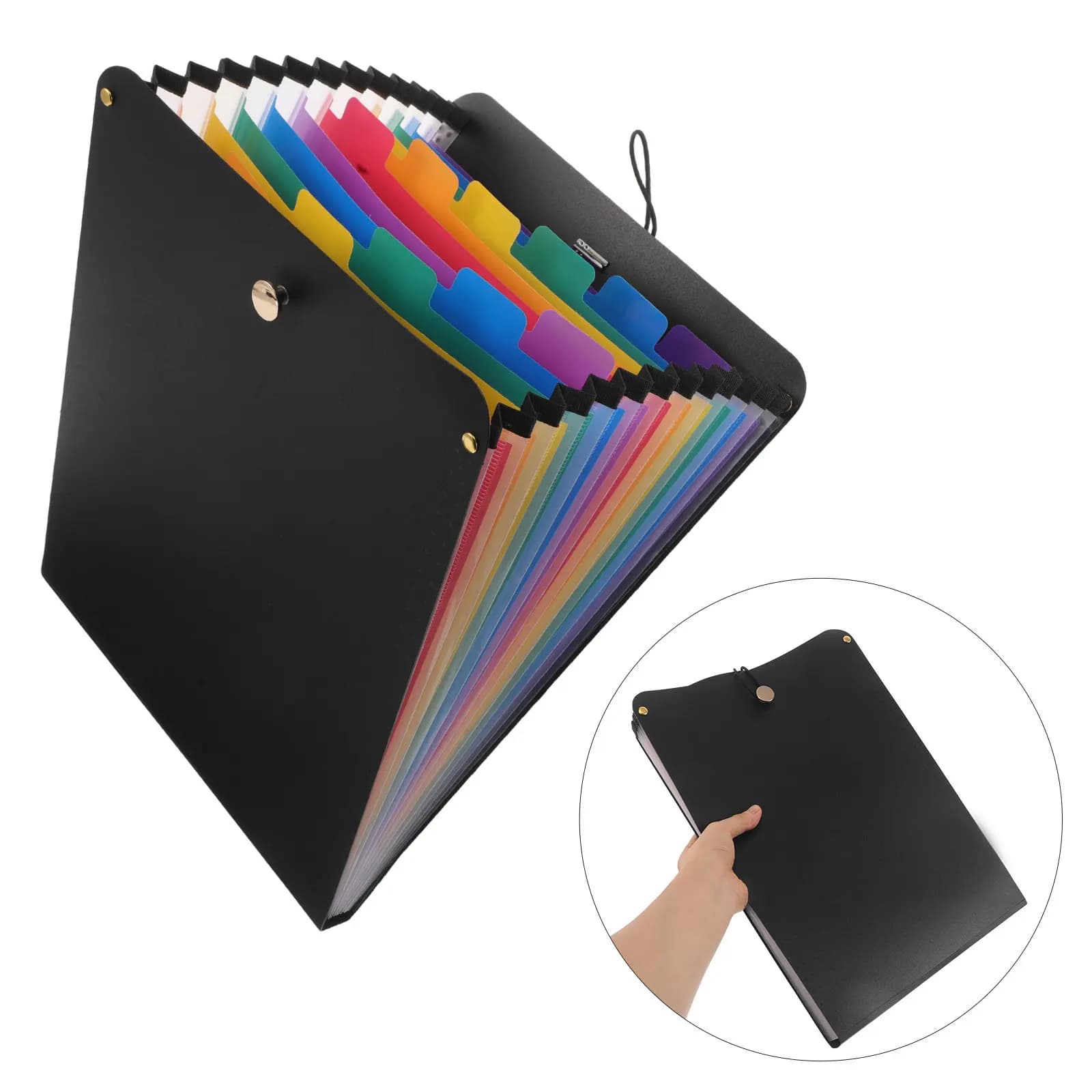 Organizzatore di Documenti Verticale A4 a Fisarmonica con 13 Scomparti, Portadocumenti in Plastica Portatile per Scuola e Ufficio