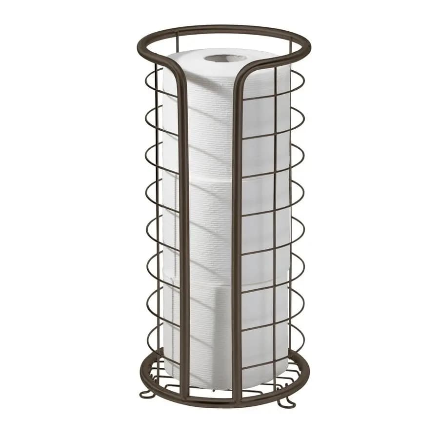 Portarotolo da terra in metallo con spazio per 3 rotoli di carta igienica, elegante porta carta igienica da bagno