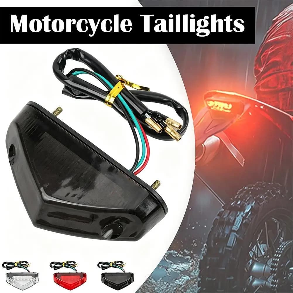 12V Motorcycle Brake Tail Light E-Approved Motorcycle Stop Running License Plate Lamp Universal For ATV Dirt Bike