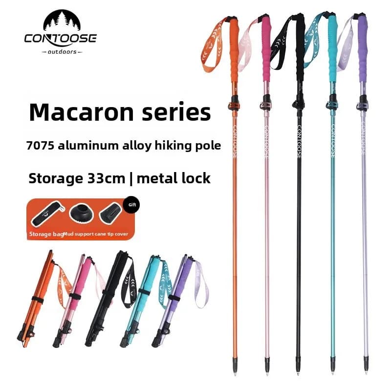 Ultralight Foldable Trekking Poles for Hiking Climbing Running Walking Stick Outdoor Professional