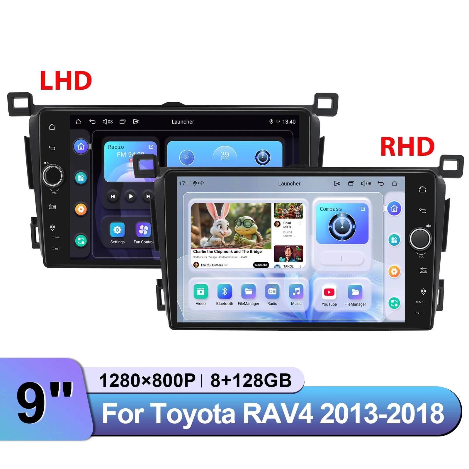 Autoradio Joying 9" Android 13.0, lettore multimediale stereo per Toyota RAV4 2013-2018 con Carplay e Android Auto