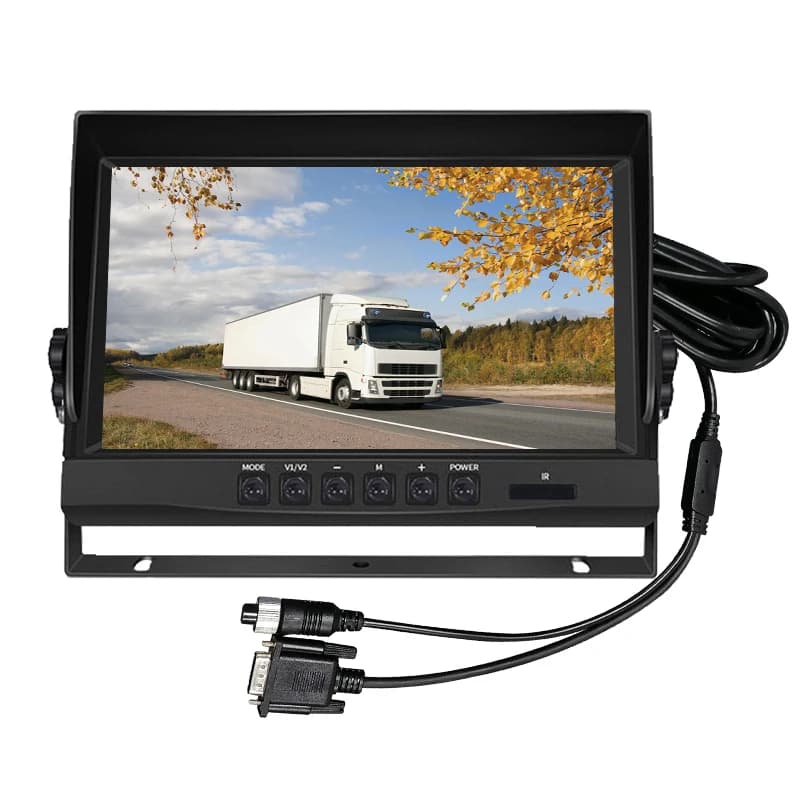 Monitor per auto Uscita VGA da 9 pollici CCTV Schermo LCD di sorveglianza di sicurezza compatibile con auto con cappello da sole con supporto a U