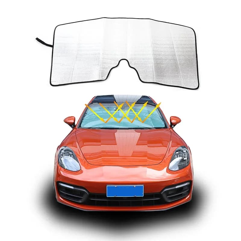 Parasole in Alluminio Anti-UV per Parabrezza Anteriore Porsche Panamera 2017-2023, Accessorio di Protezione Interna Auto, 1 Pezzo