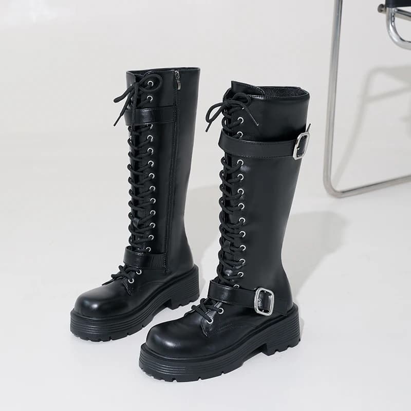 Thick Soled, Height Increasing and Revealing Long Tube Boots for Women, 2026 Spring and Autumn New Knight Boots