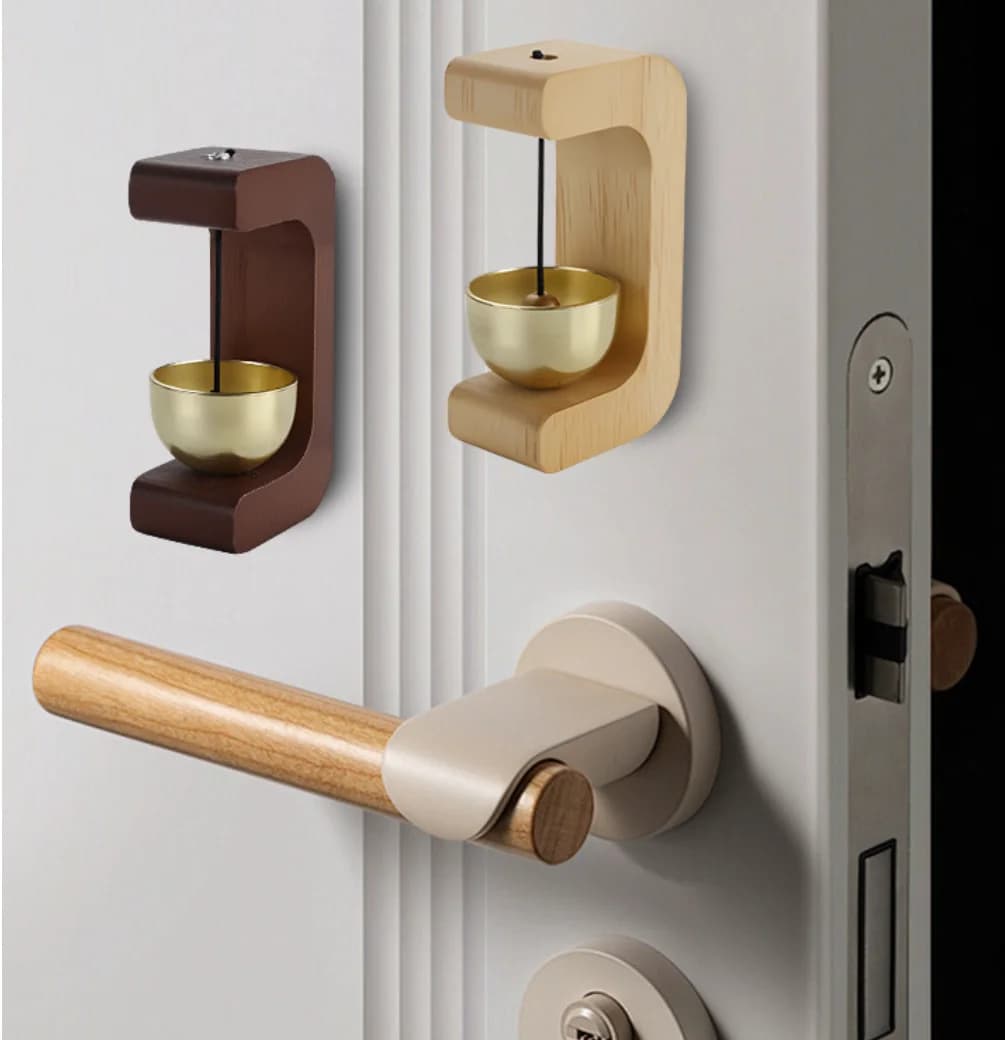 High-quality Dopamine Magnetic Inhalation Wind Chime Beech/Walnut Copper Bell Home Car Door Entry Reminder Ornament