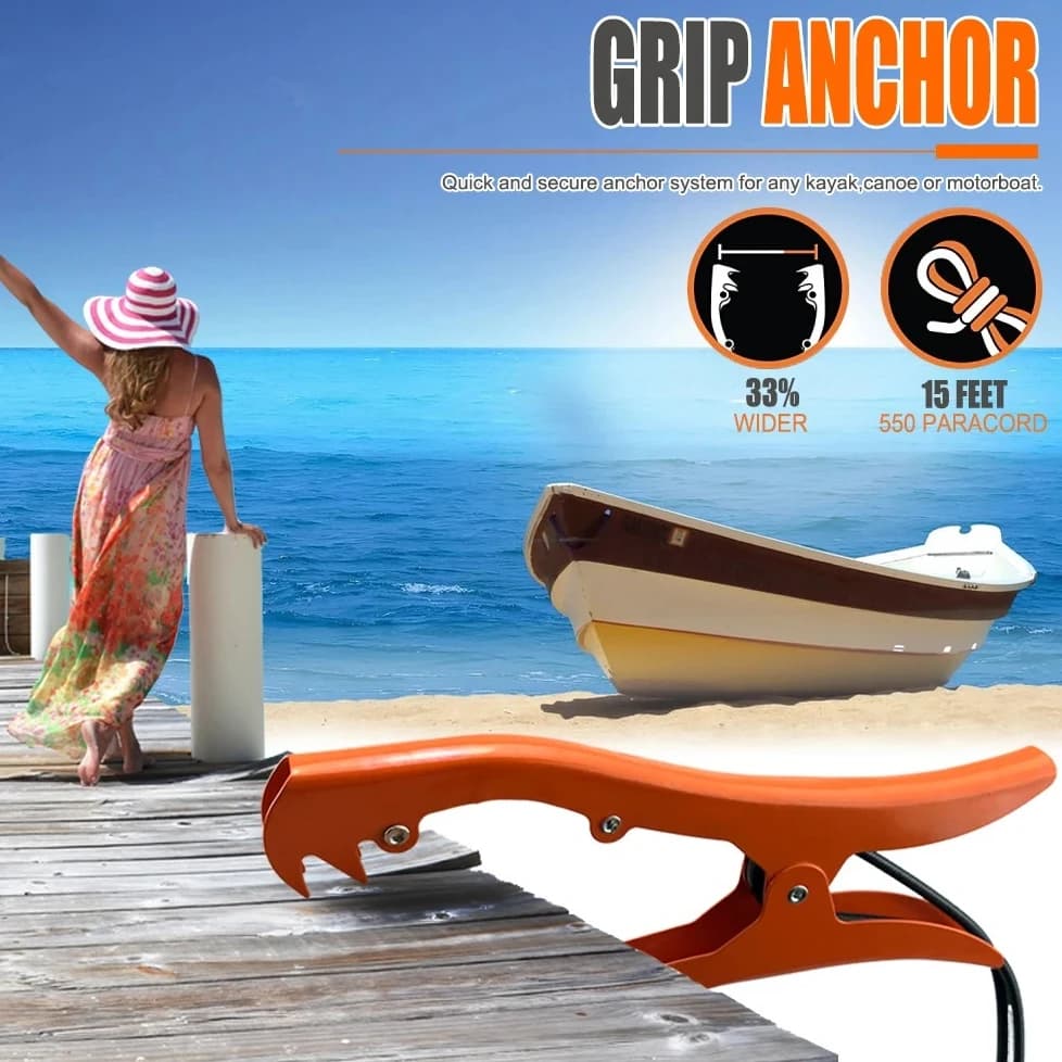 Morsetto di ancoraggio per barca con design ad artiglio per barca pontone kayak, accessori da pesca con impugnatura di ancoraggio regolabile universale resistente