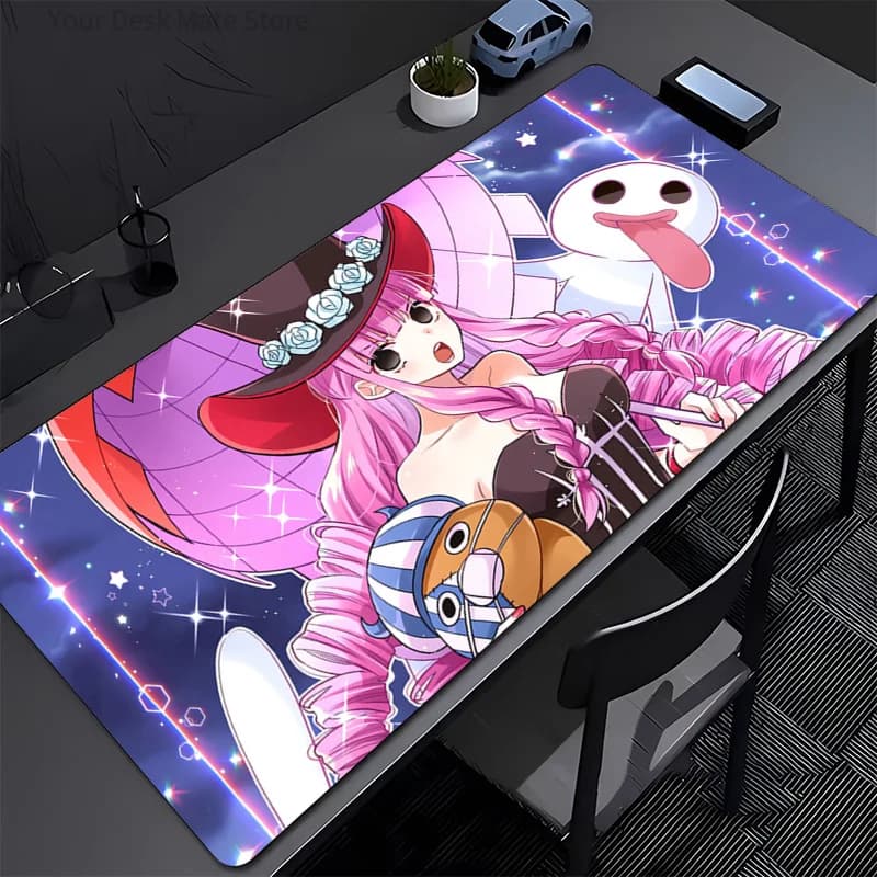 Tappetino per mouse da gioco One Piece Perona Ghost Princess, tappetino da scrivania impermeabile e antiscivolo