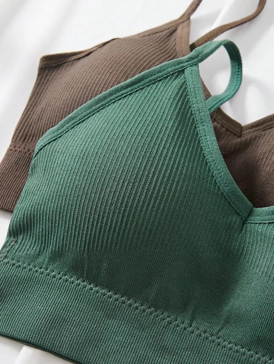 Set di 8 Pezzi di Intimo Femminile Casual Sportivo Minimalista Comodo con Canottiera a Costine
