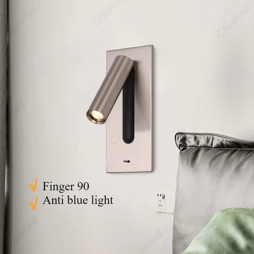 New LED Reading Wall Lamp with Switch and Adjustable Angle Hotel Room Home Bedroom Bedside Lighting Atmosphere Lamps