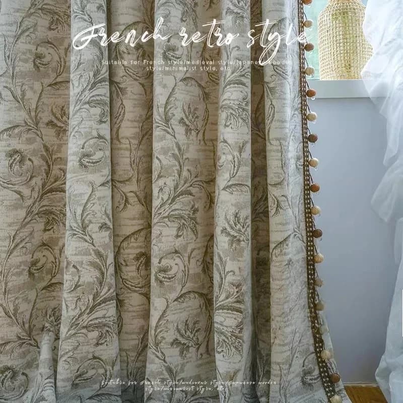 Custom Size！！French Luxury Thickened Jacquard Retro High-end Blackout Romantic Curtains for Living Dining Room Bedroom Decor