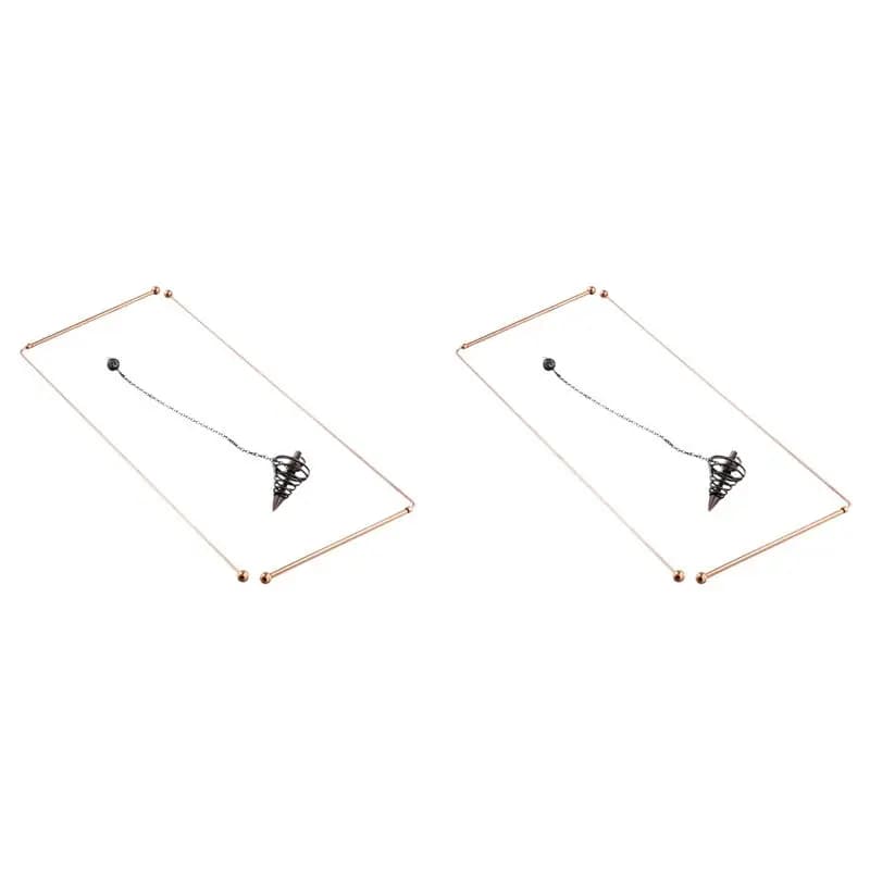 AA81-Copper Dowsing Rods - 99.9% Pure Copper 4PCS Divining Rods Energy Water Witching Detector With Pendulum Pendant