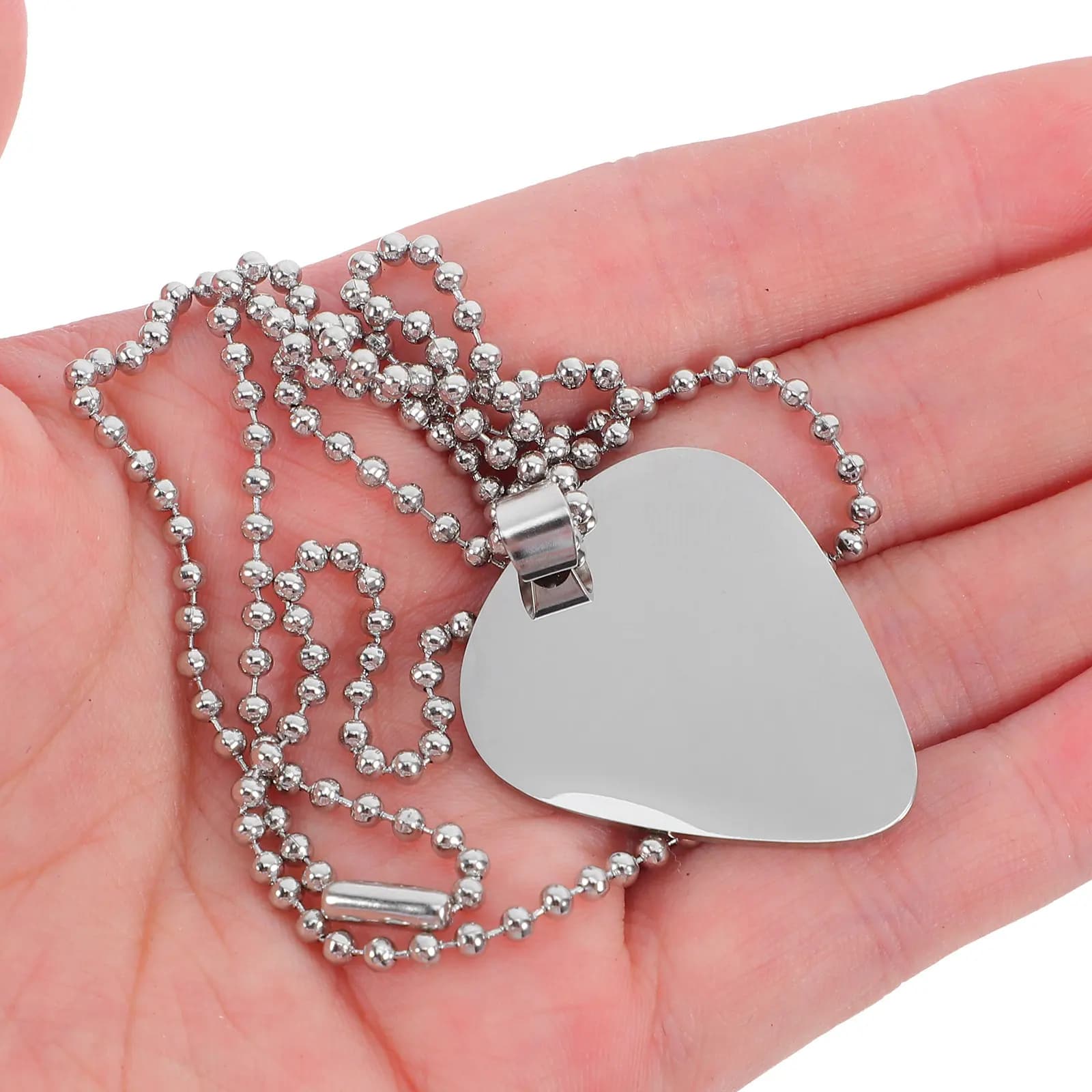 Collana con Ciondolo a Forma di Plettro per Chitarra in Acciaio Inossidabile, 60 Cm, Gioiello Musicale Elegante per Uso Quotidiano e Performance, per Uomini e Donne