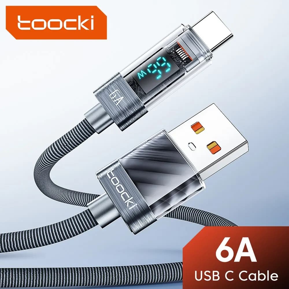 USB Type C Cable 6A 66W for Huawei OPPO Quick Charger Display USB C Cable Data for Xiaomi 12 Samsung Realme