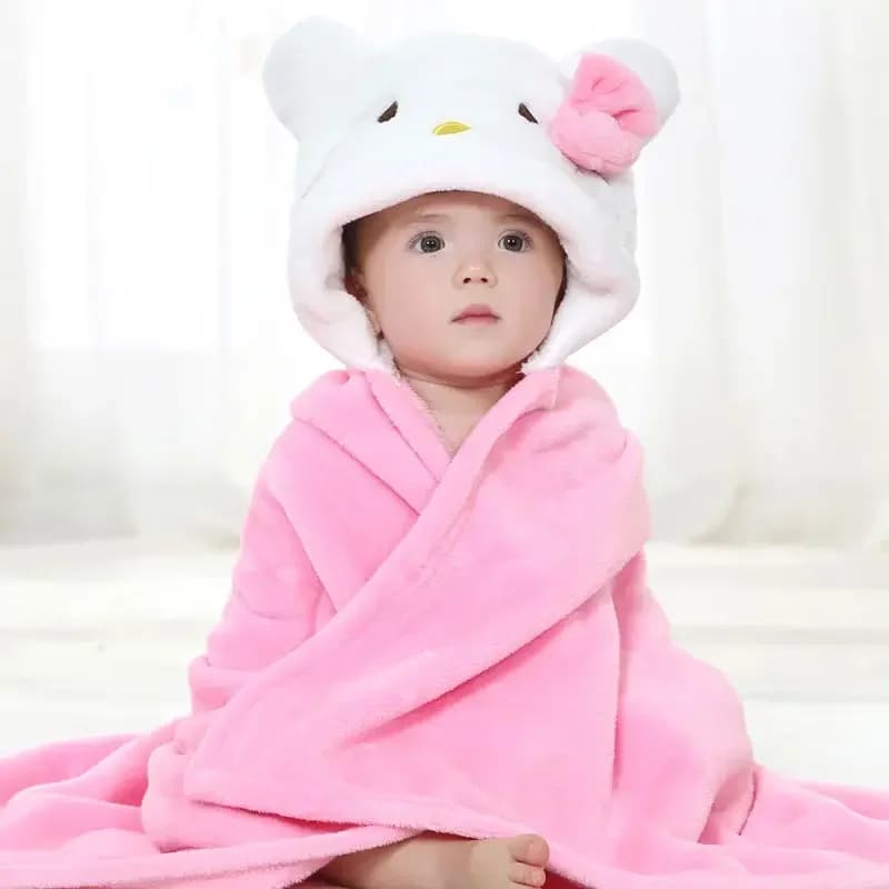 Anime Baby Accappatoio Coperte da bagno Carino Hello Kitty Forma di cartone animato Bambino Bambini Mantello con cappuccio Drop Shopping