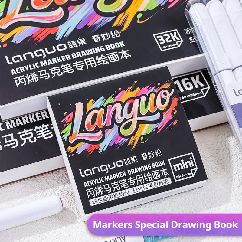 Mini/32K/16K Marker Pad 36 Sheets Languo Sketchbook Sketch Drawing Notepad Painting Books for Art Supplies Hand-Painting Book