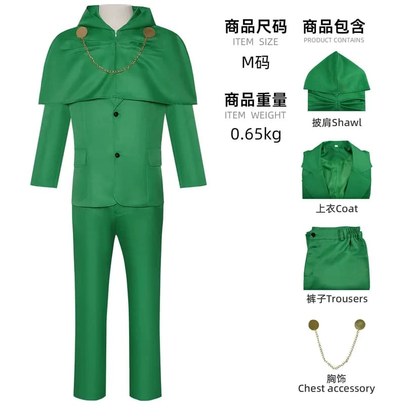 ABC123Movie Doctor Doom Cosplay Men Green Suit Cape Jacket Pants Mask Supervillain Costume Adult Superhero Dis5,j'8.k/4\