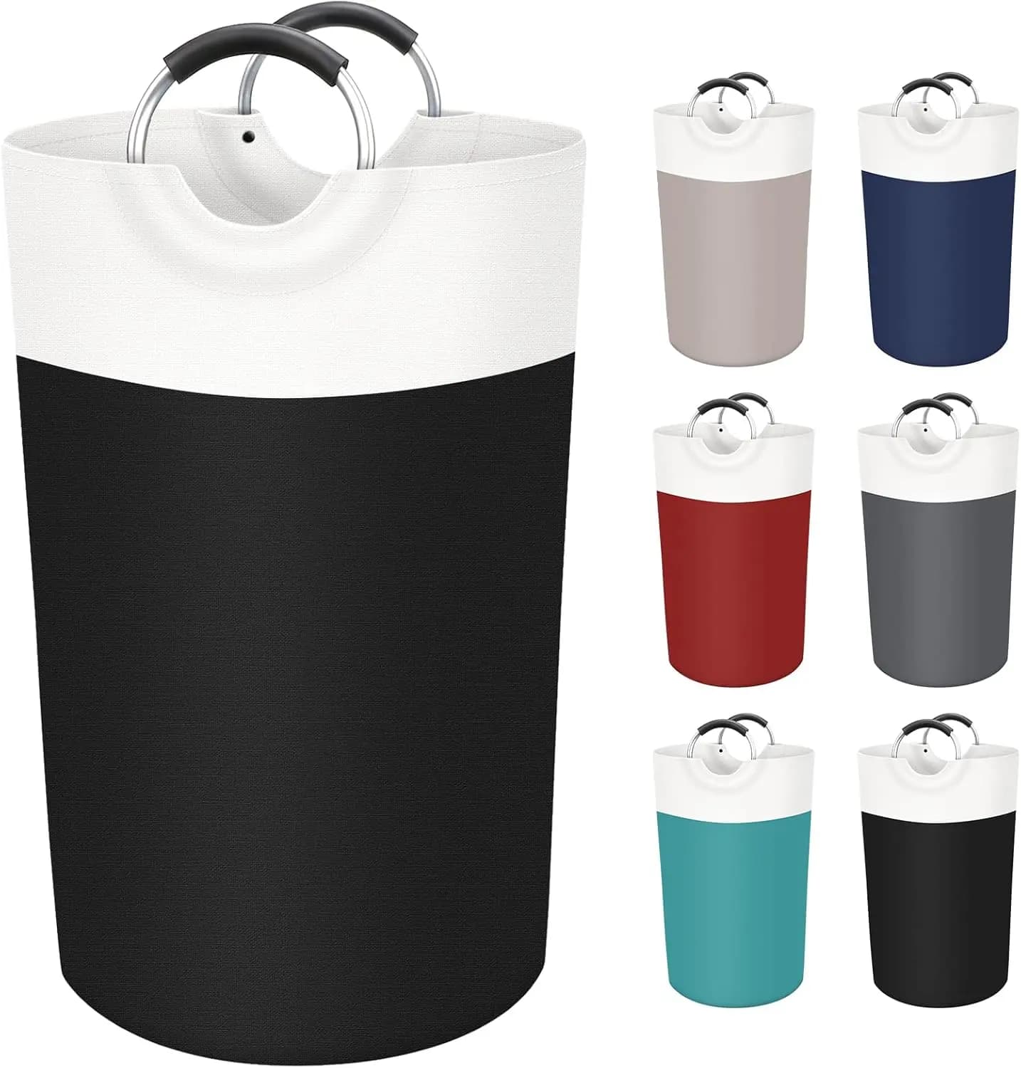 90L Laundry Basket, Freestanding Laundry Hamper, Collapsible Dirty Clothes Hamper, Waterproof Fabric with Foam Protected Handles
