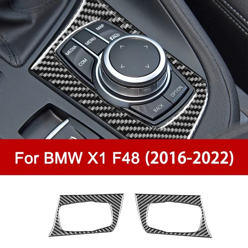 Per BMW X1 F48 2016-2022, pannello multimediale in fibra di carbonio premium adesivo decorativo accessori per la modifica degli interni