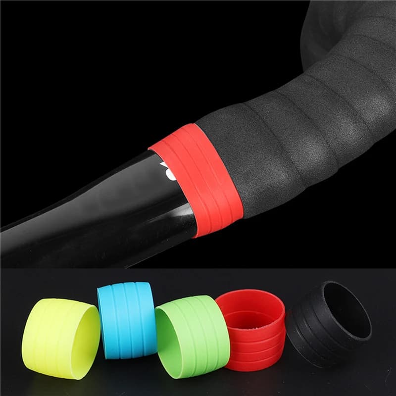 2 Pezzi Anelli di Fissaggio in Silicone Antiscivolo per Nastro Manubrio Bici, Protezione Leva Cambio Bici da Corsa, Accessorio Ciclismo Antiscivolo