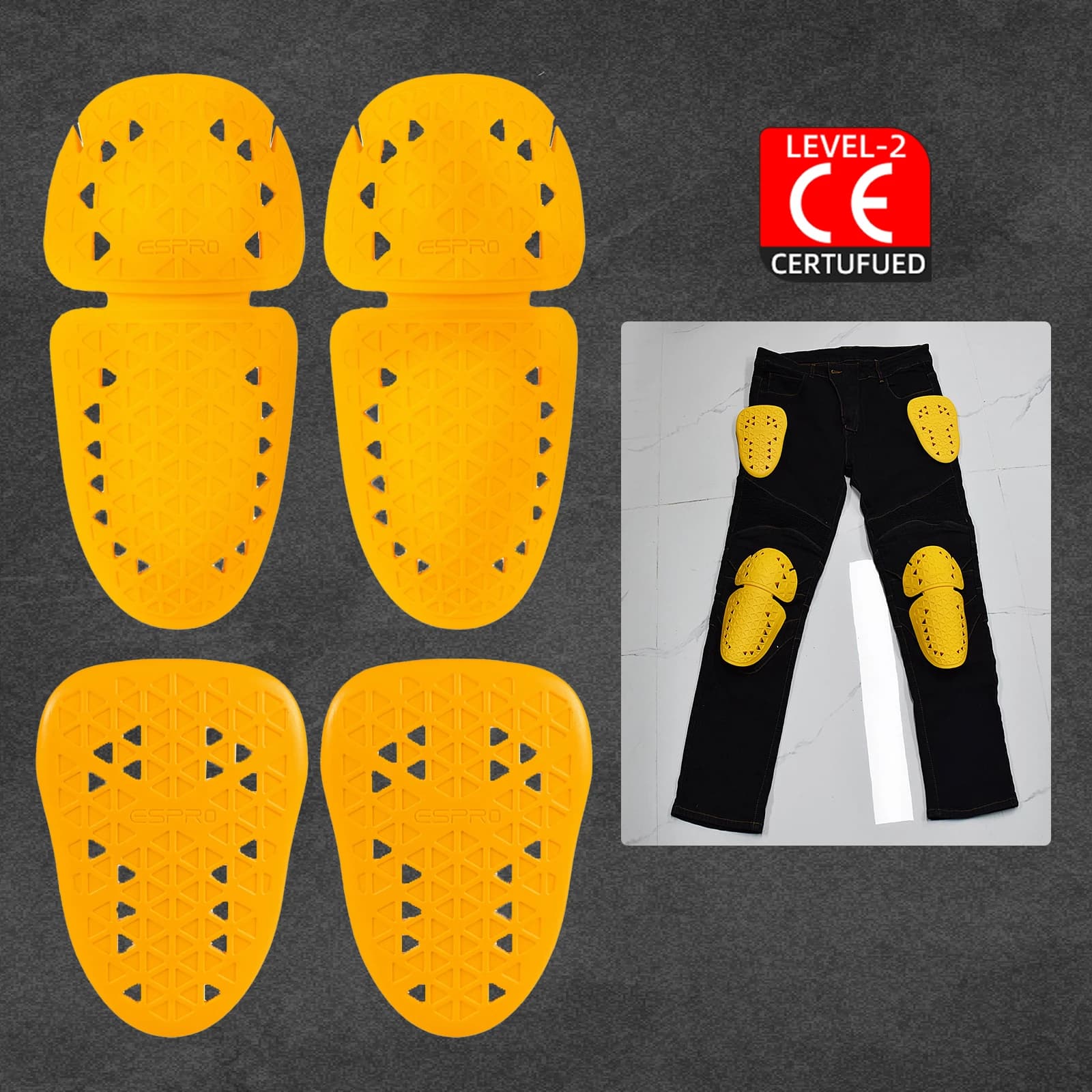 Ginocchiere approvate CE livello 2 Protezioni anca per pantaloni da moto Inserto universale Equipaggiamento protettivo per moto Protezione per ginocchio e anca