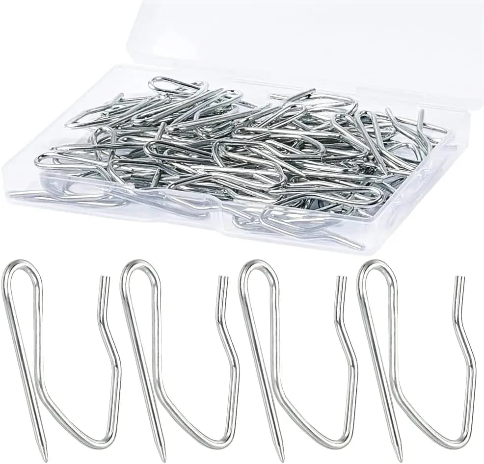 Ganci e Perni Metallici per Tende da 1,2 Pollici, 58 Pezzi Bianco Argento per Porte, Finestre e Tende Doccia