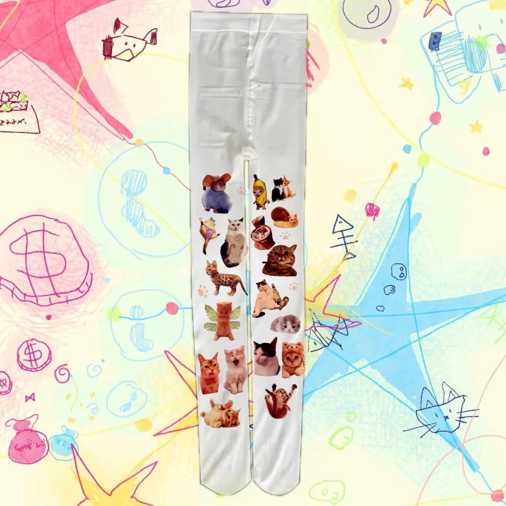 Lolita modello carino stampato pantaloni inferiori calzini anti gancio seta da donna primavera ed estate sottile y2k