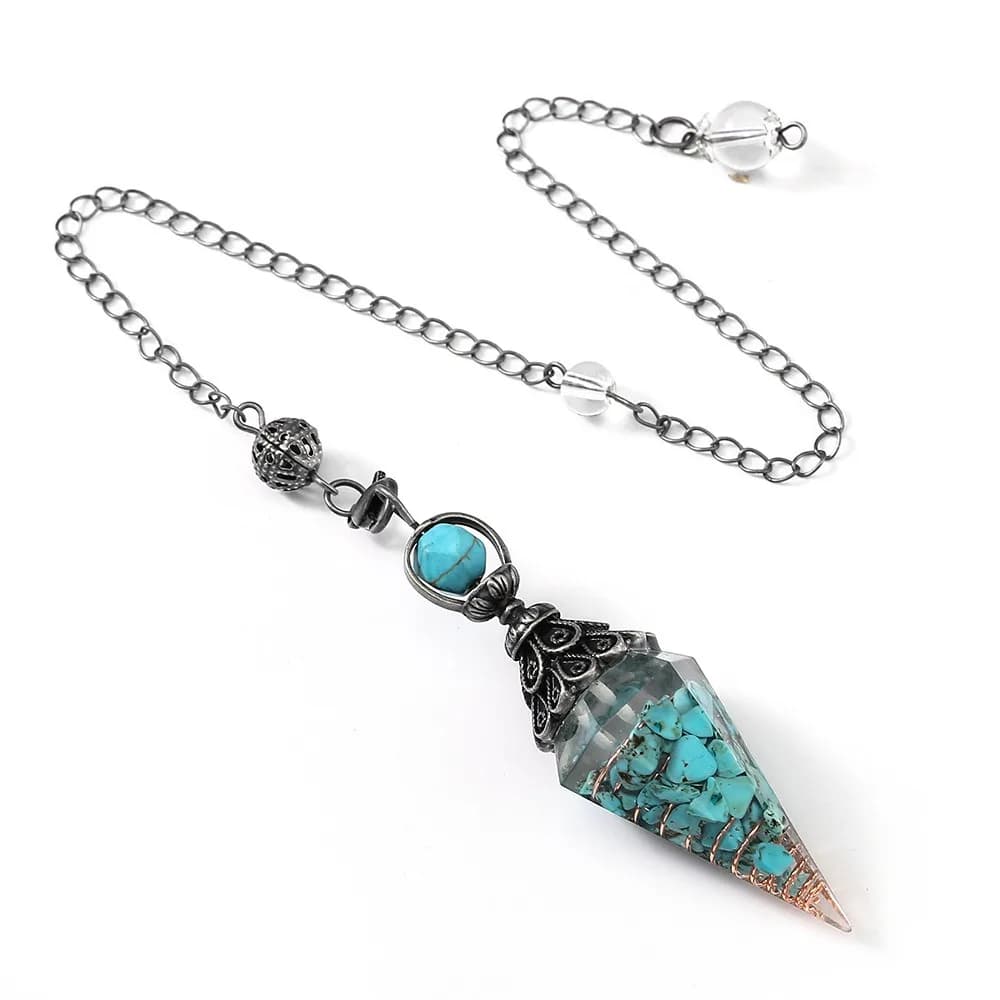 Hexagonal Cone Natural Chips Pendulums Dowsing Yoga Pendant Crystal Pendulum Amethysts Spiritual Witchcraft Pendulo Women