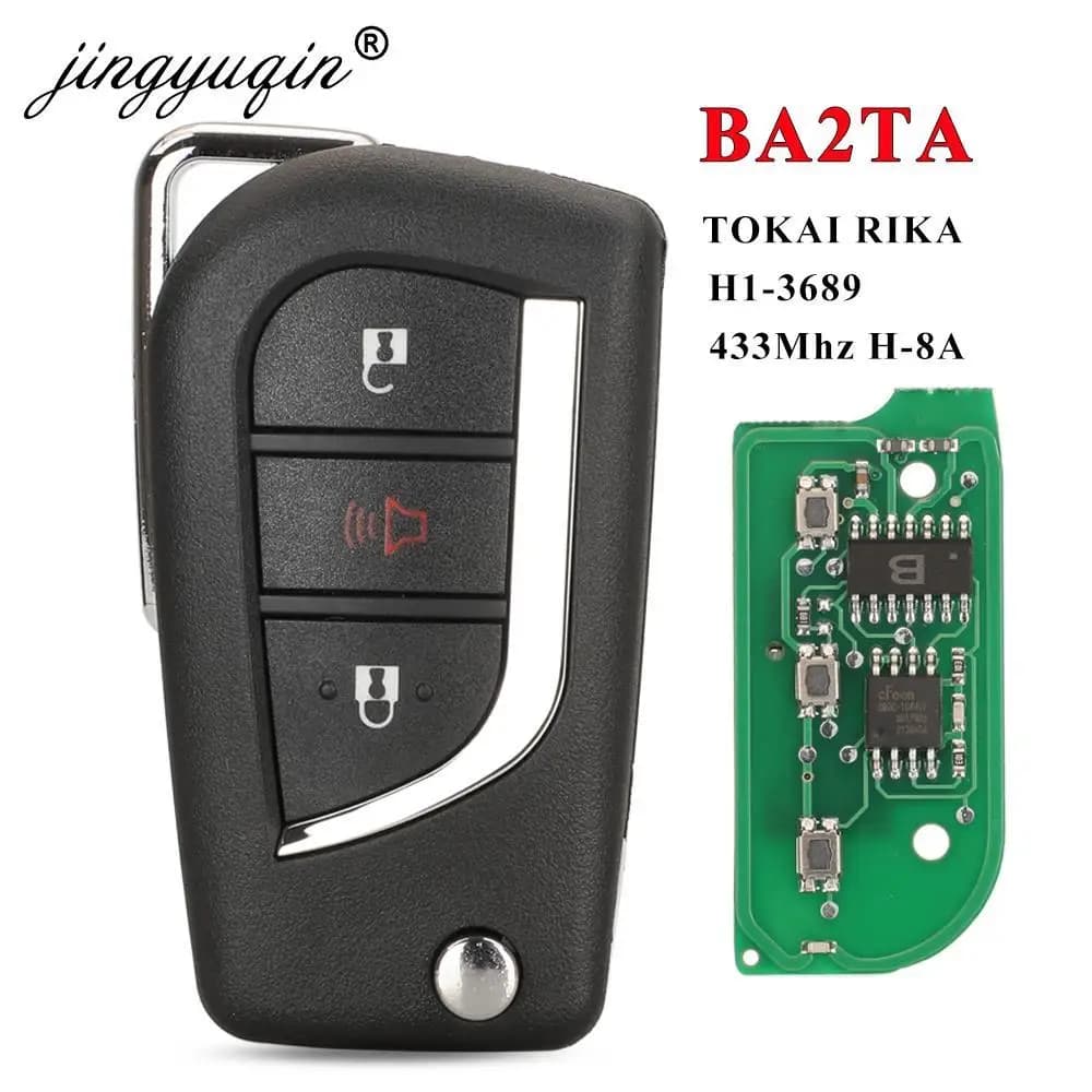 Jingyuqin FCC BA2TA Flip Chiave A Distanza Dell'automobile Per Toyota Vios Hilux RAV4 Yaris 2015+ 433MHz 8A Chip 89070-0KB40 TOKAI RIKA H1-3689 Fob