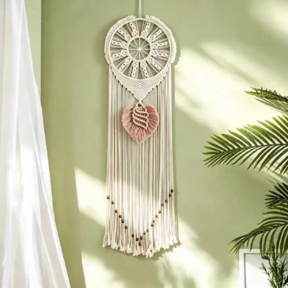 Bohemian Handmade Dream Catcher Woven Tapestry, Nordic Home Leaf Decoration Tassel Wall Hanging Decoration, Holiday Gift.