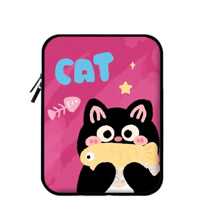 Custodia per Laptop con Gatto Cartone Animato, 13-14-15-16 Pollici, Borsa Protettiva per Computer, Custodia per Tablet 9.7-11 Pollici, Borsa da Viaggio, Regalo