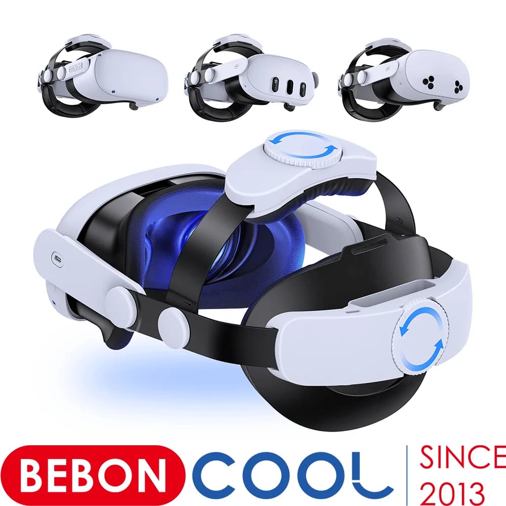 BEBONCOOL Headband for Meta Quest 3S/Quest 3/Quest 2 Adjustable headset strap for comfort and pressure reduction