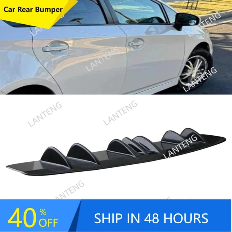 Diffusore posteriore 7 pinne paraurti labbro splitter spoiler per T0yota Prius 2001-2022 lato inferiore mento protezione anti-crash ala labbro nero