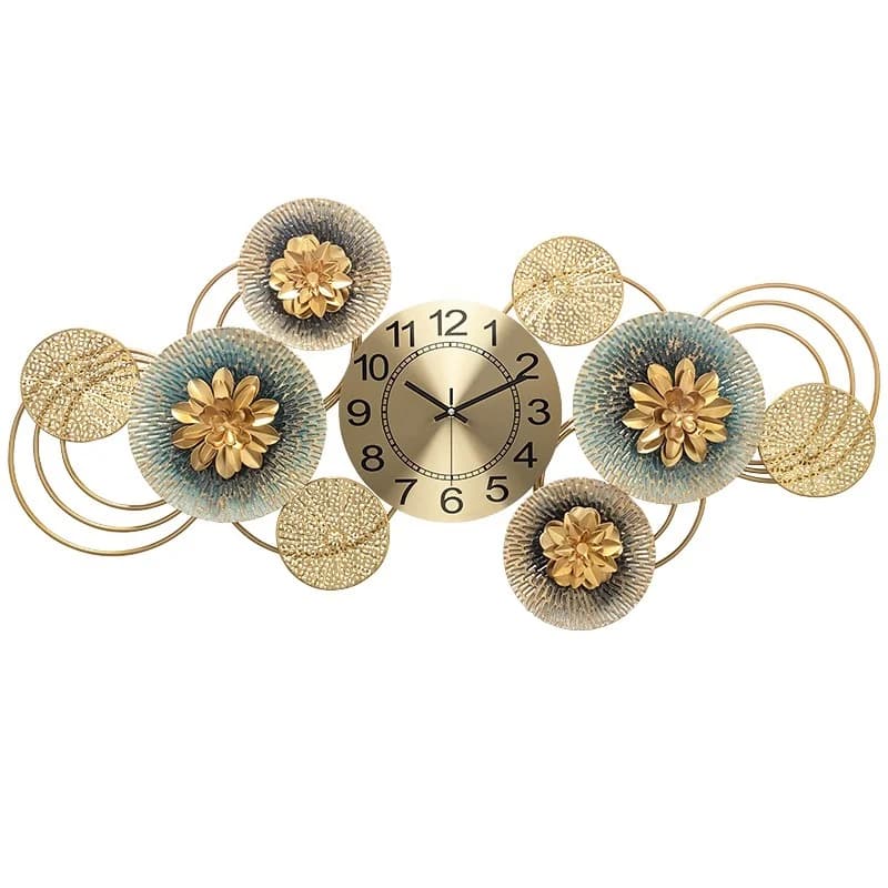 Collection of wall clocks, dining room, living room, modern luxury decoration, clock, dining room, wrought iron watch, hanging