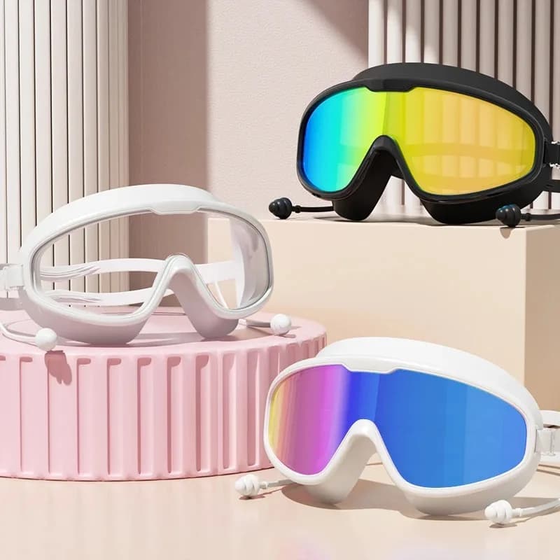 Swimming Goggles Big Frame Swimming Goggles Big Frame HD Wide View Anti-Fog UV Protection Swimming Goggles for Adults No Leaking