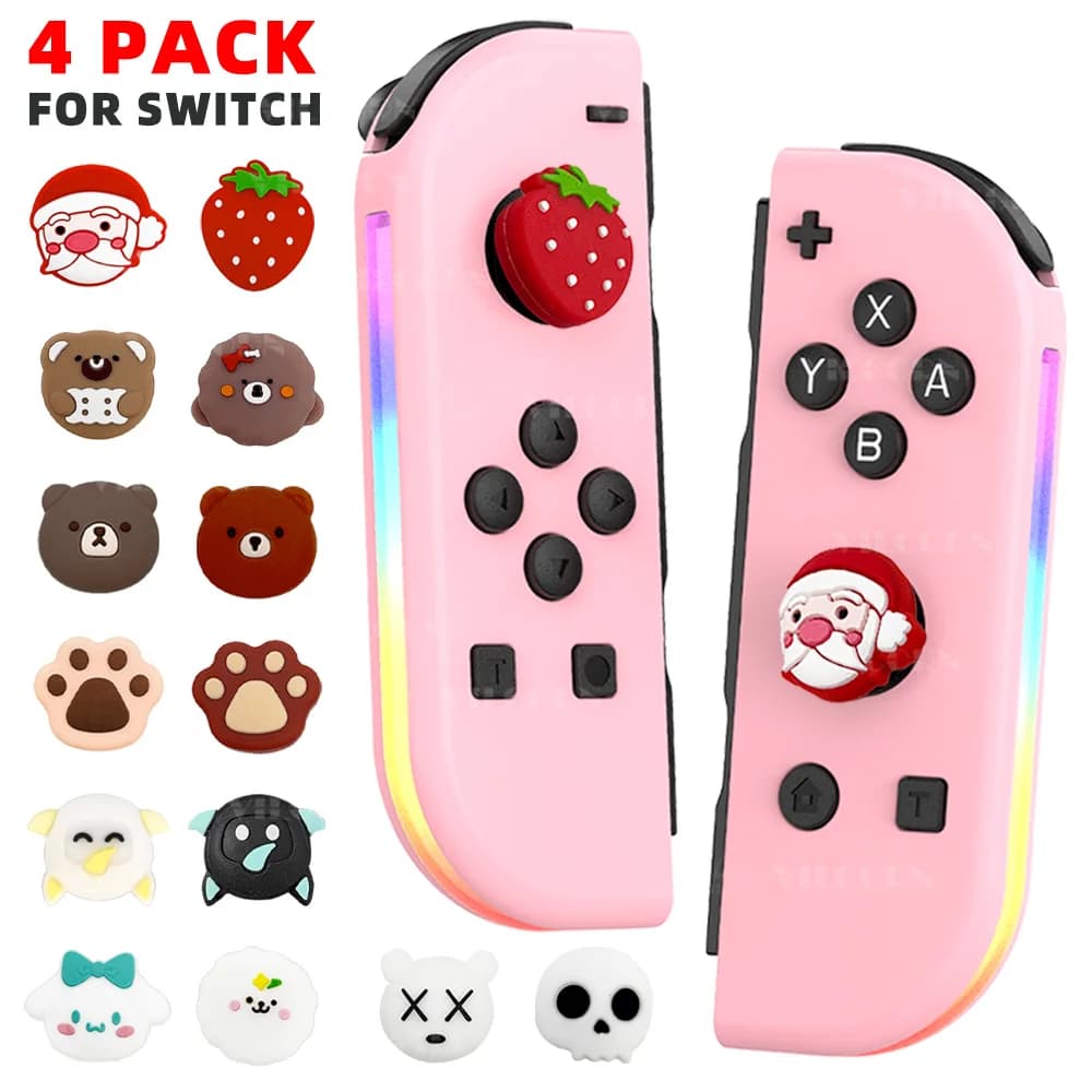 Tappo per impugnatura per pollice in silicone da 4 pezzi per interruttore NS / interruttore OLED / interruttore Lite copertura joystick accessori da gioco