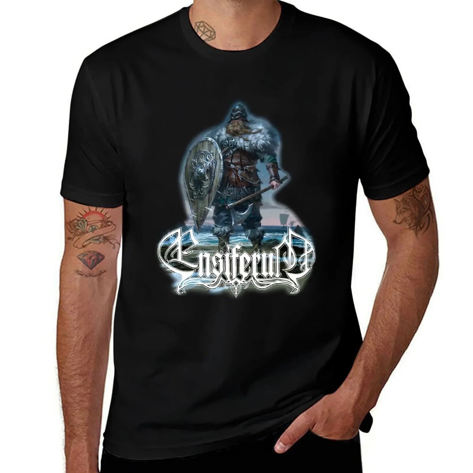 Ensiferum Viking T-Shirt Breathable Sportswear T-Shirt for Men