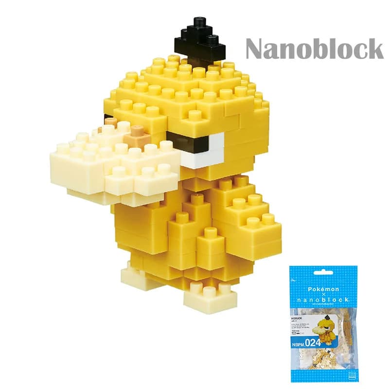 Autentico Modello Nanoblock Pokemon Psyduck, Blocchi da Costruzione Micro 3D, Puzzle Mini Mattoncini, Modellino Kawaii da Collezione, Regalo