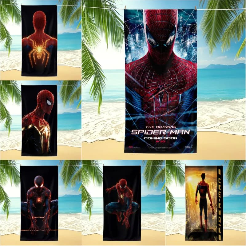 Asciugamano da spiaggia Supereroe Spider-Man, per viaggi, palestra, doccia, campeggio, sport ad asciugatura rapida, asciugamani da spiaggia classici di grandi dimensioni, miglior regalo per bambini e ragazzi