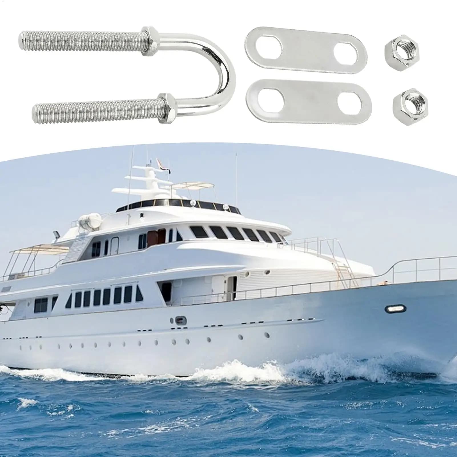 Bullone a U in acciaio inossidabile Hardware hardware in acciaio inossidabile resistente Bullone a U per barca per ancoraggi per yacht Manutenzione del dock dell'attrezzatura del ponte
