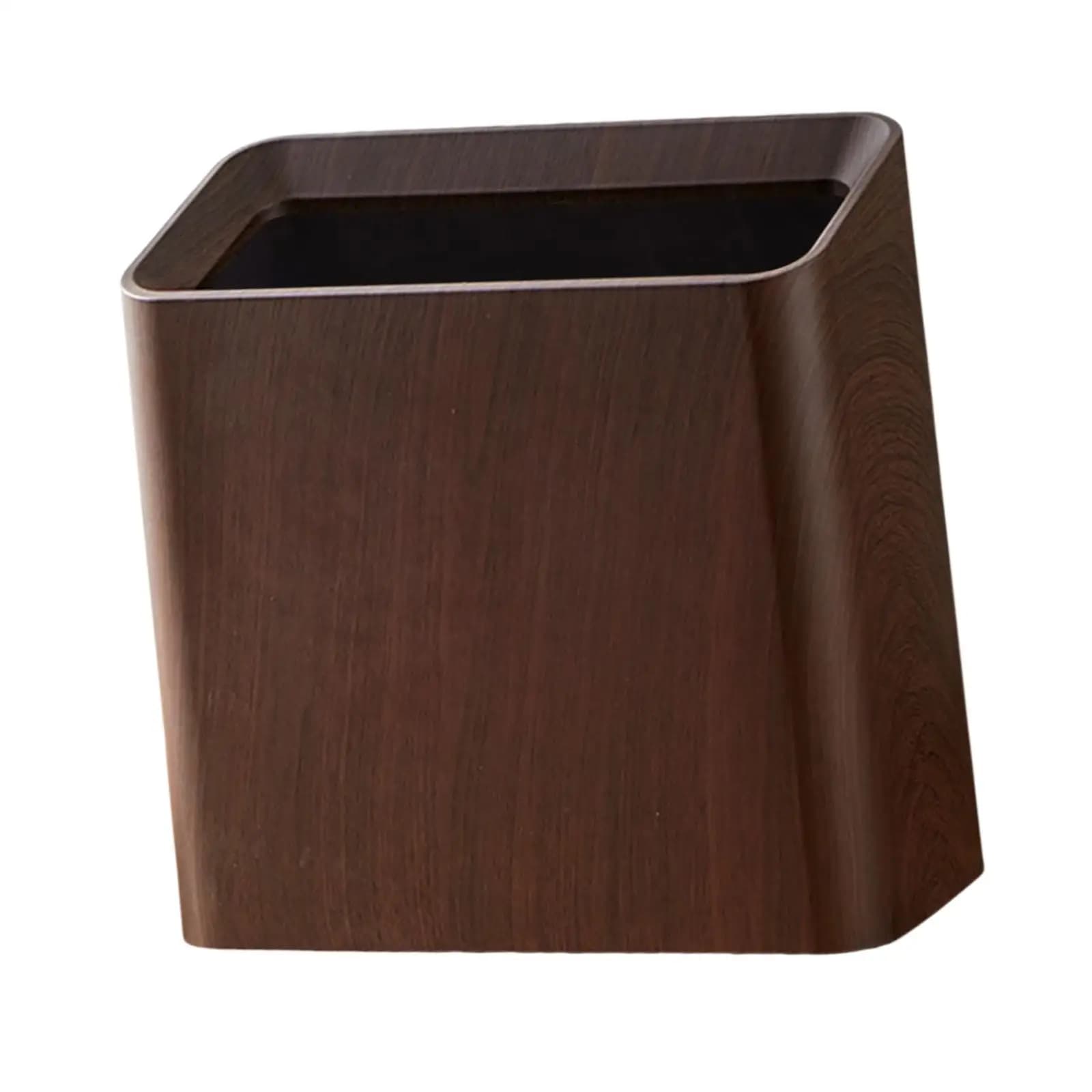 Wood Grain Trash Can Waste Basket Modern Toilet Paper Basket,Garbage Bin for Kitchen Bathroom Living Room Study Room Restroom