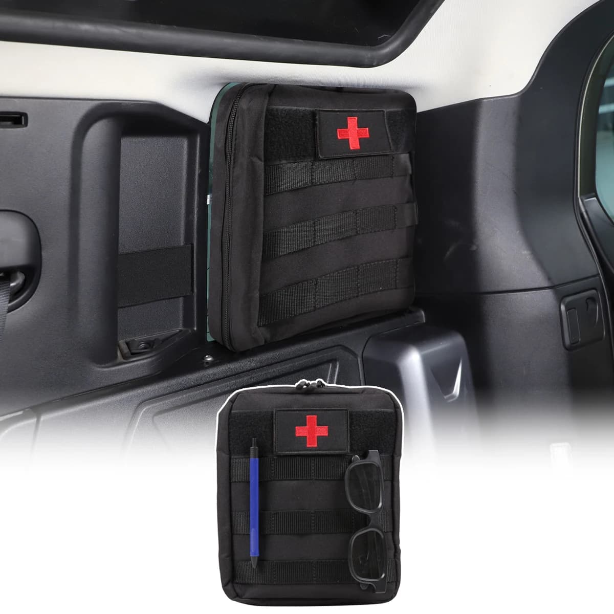 Kit di pronto soccorso per auto borsa multiuso impermeabile in tessuto Oxford borsa sicura multifunzionale accessori per auto