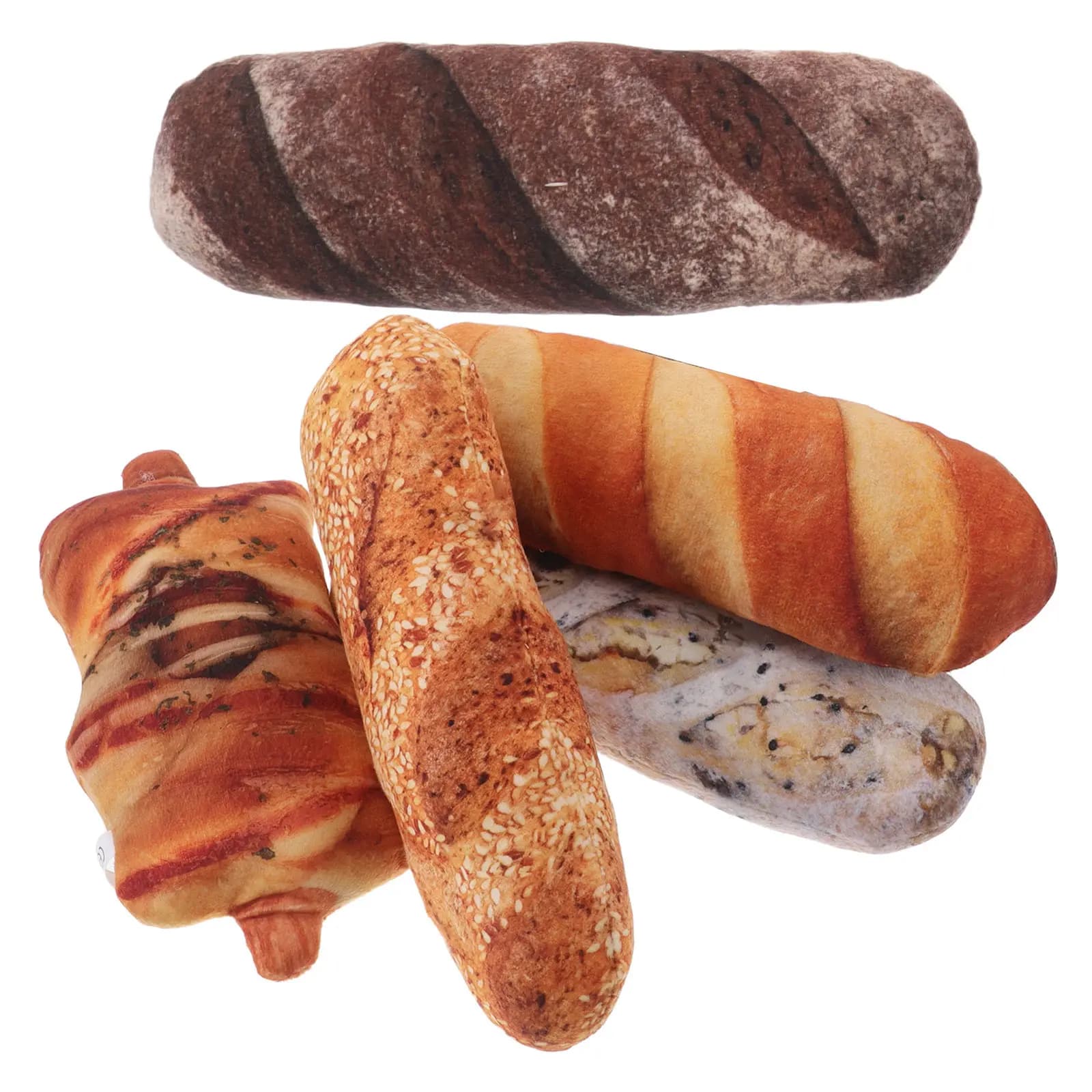 Set di 5 Cuscini a Forma di Pane, Morbidi e Creativi, per Casa, Divano, Letto, Ufficio, Viaggio, Realistici Cuscini a Forma di Cibo per Abbraccio e Supporto Lombare