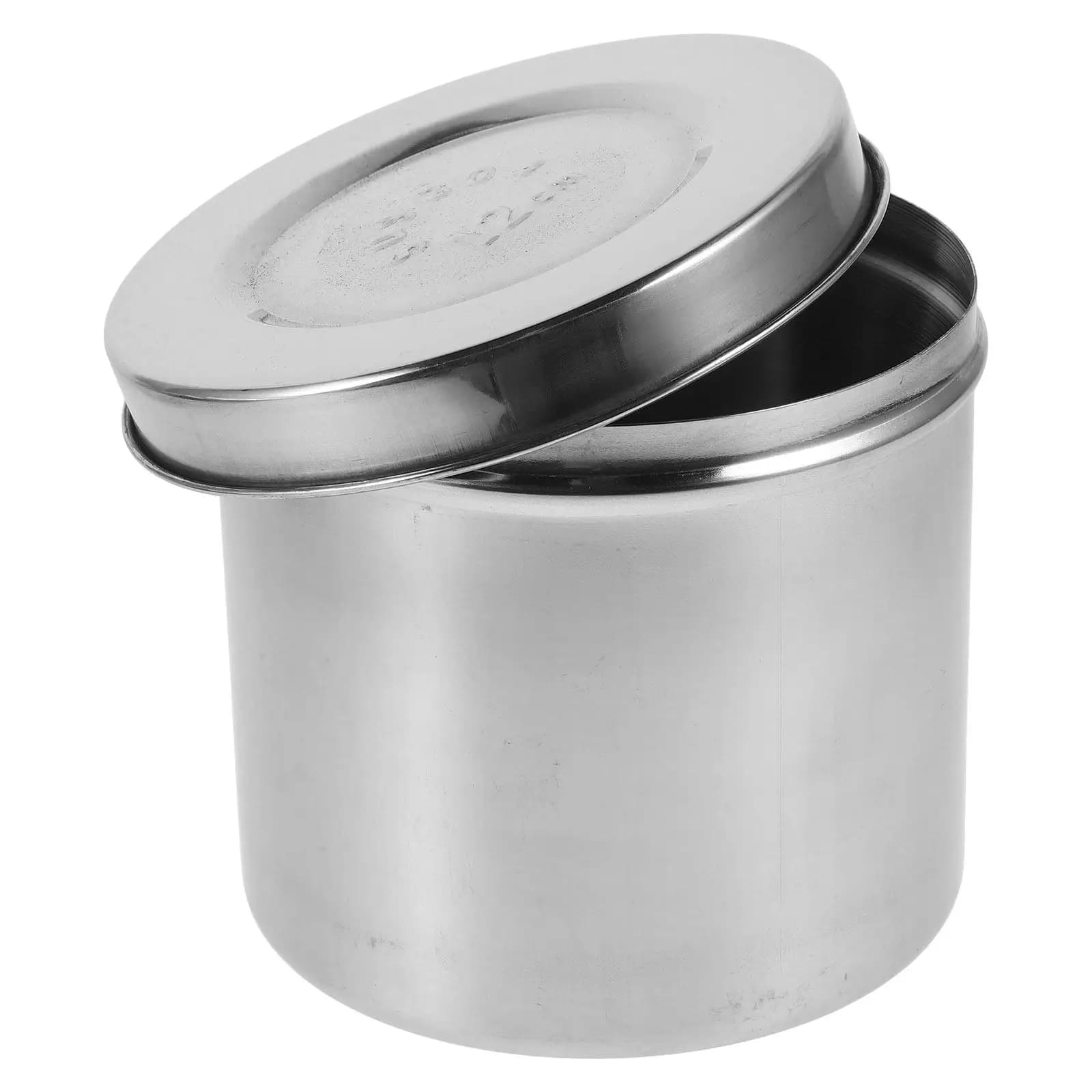 12Cm Stainless Steel Jar Extra Thickened Sealed Airtight Storage Jar for Cotton Balls Ointment Alcohol Gauze Tea Coffee Beans